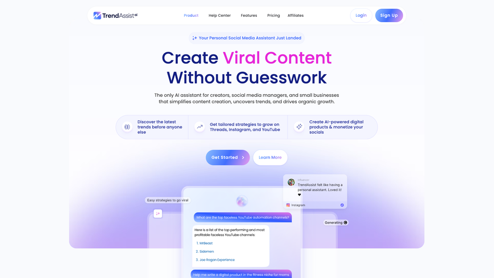 Screenshot of TrendAssist AI