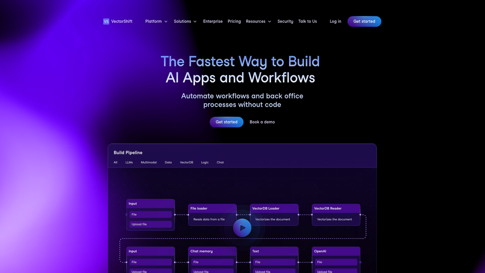 Screenshot of VectorShift