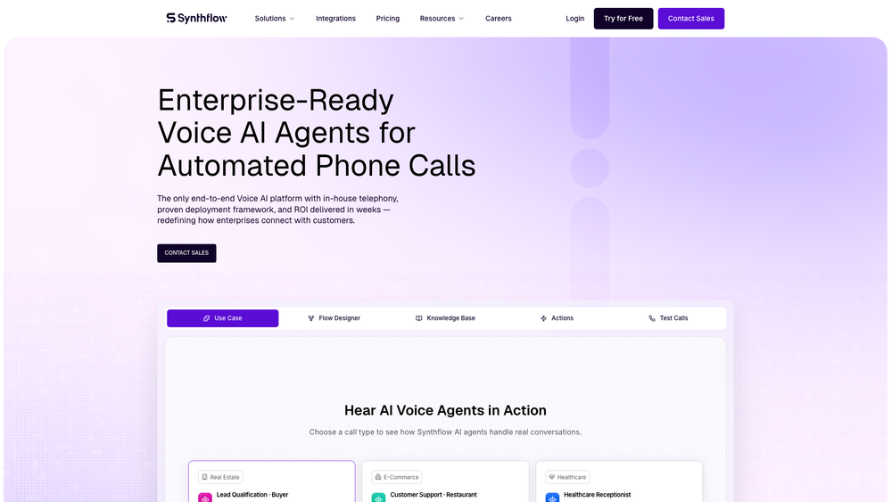 Screenshot of Synthflow