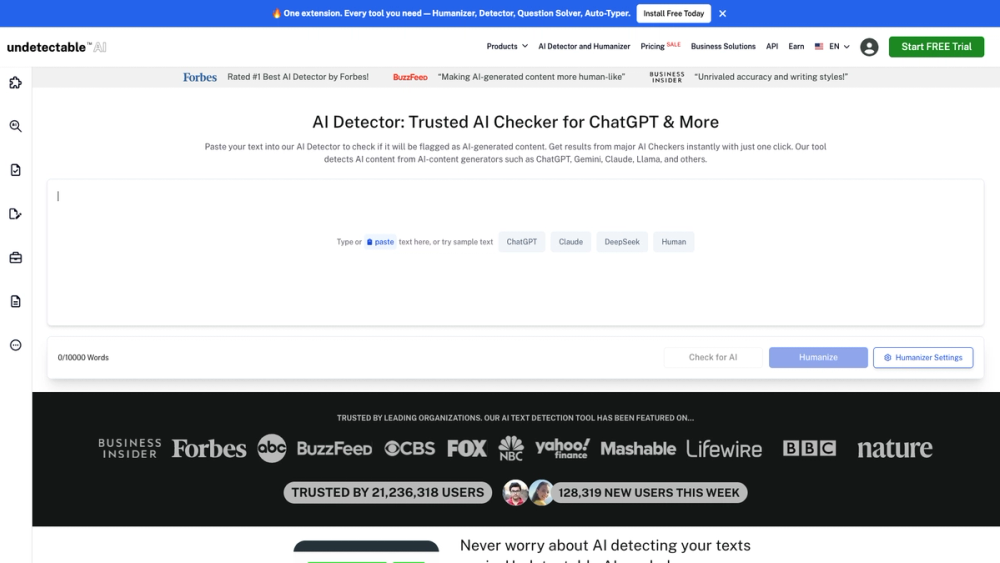 Screenshot of Undetectable AI Screenshot of Undetectable AI
