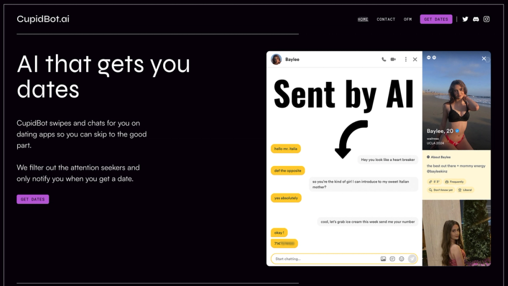 Screenshot of CupidBot