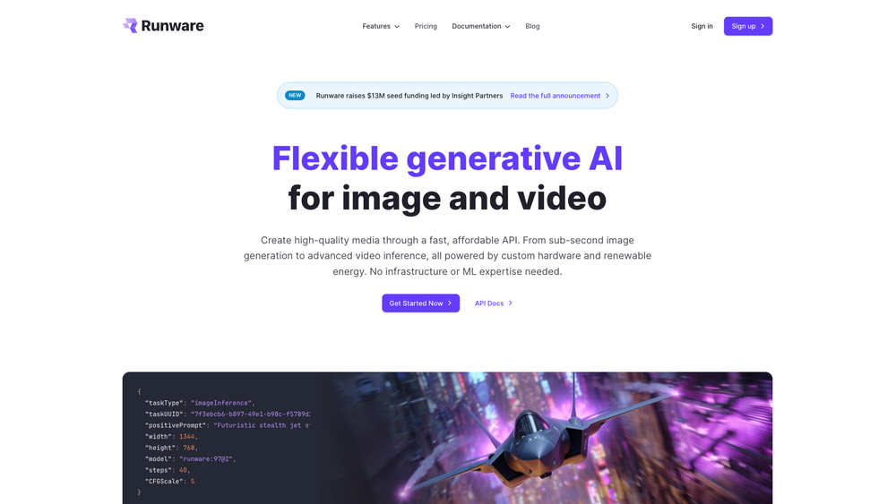 Screenshot of Runware