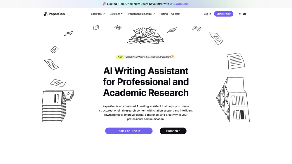 Screenshot of PaperGen