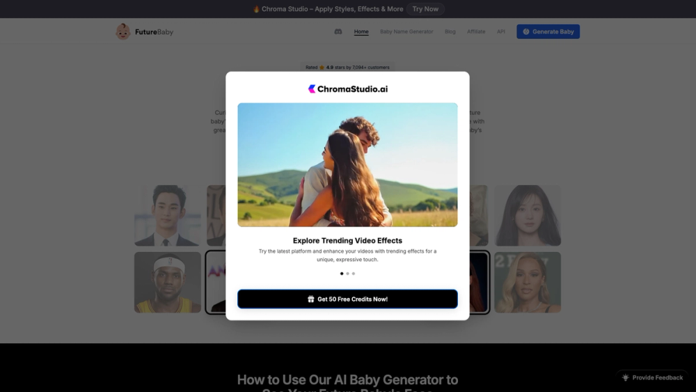 Screenshot of FutureBaby.ai