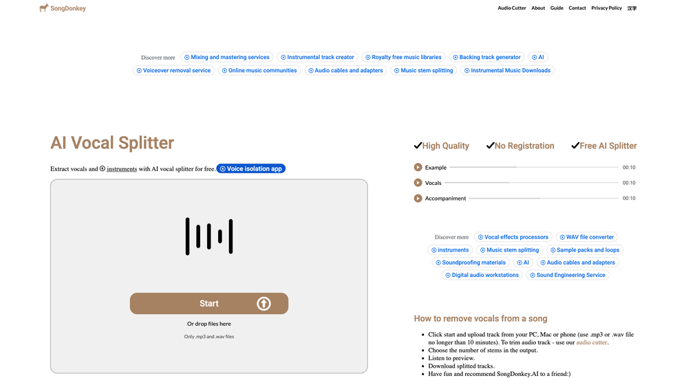 Screenshot of SongDonkey.AI