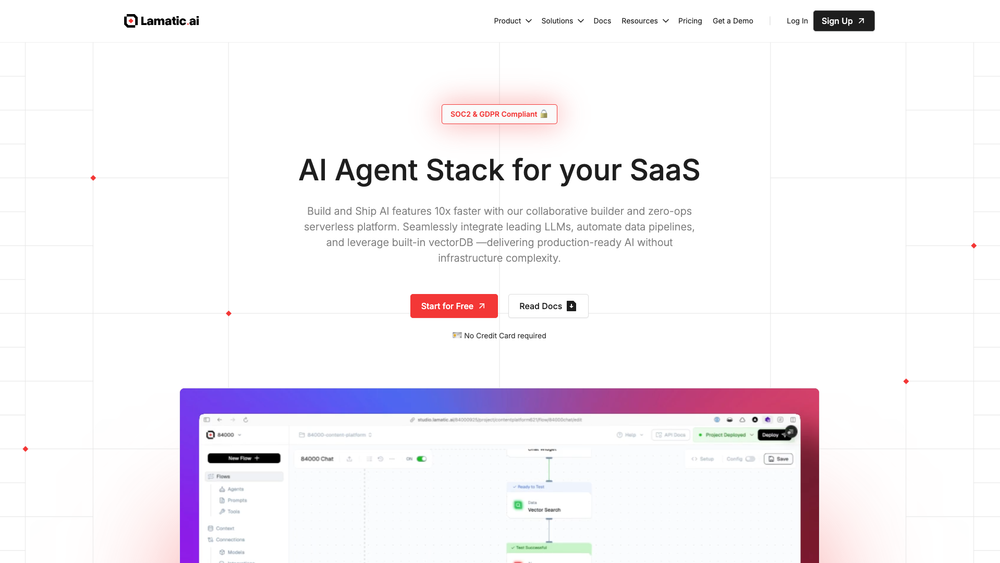 Screenshot of Lamatic.ai