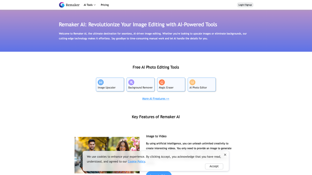 Screenshot of Remaker AI