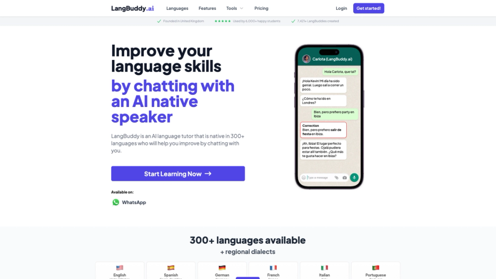 Screenshot of LangBuddy.ai