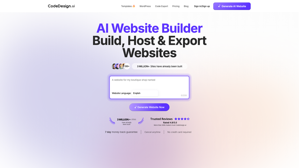 Screenshot of CodeDesign.ai