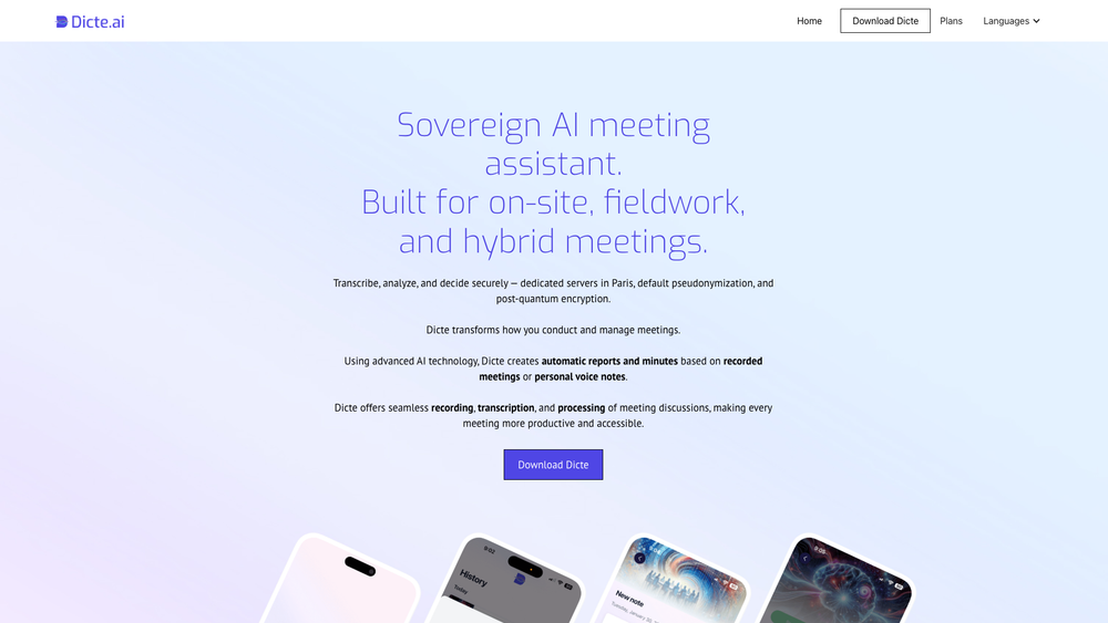 Screenshot of Dicte.ai
