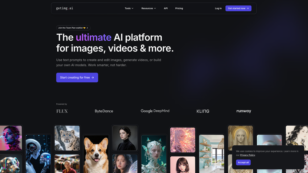 Screenshot of getimg.ai