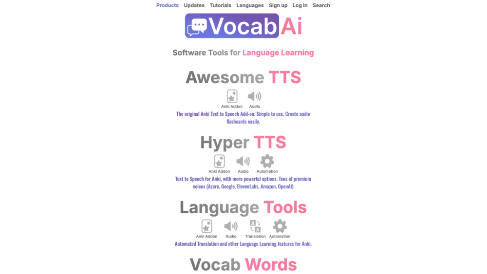Screenshot of Vocab Words Screenshot of Vocab Words