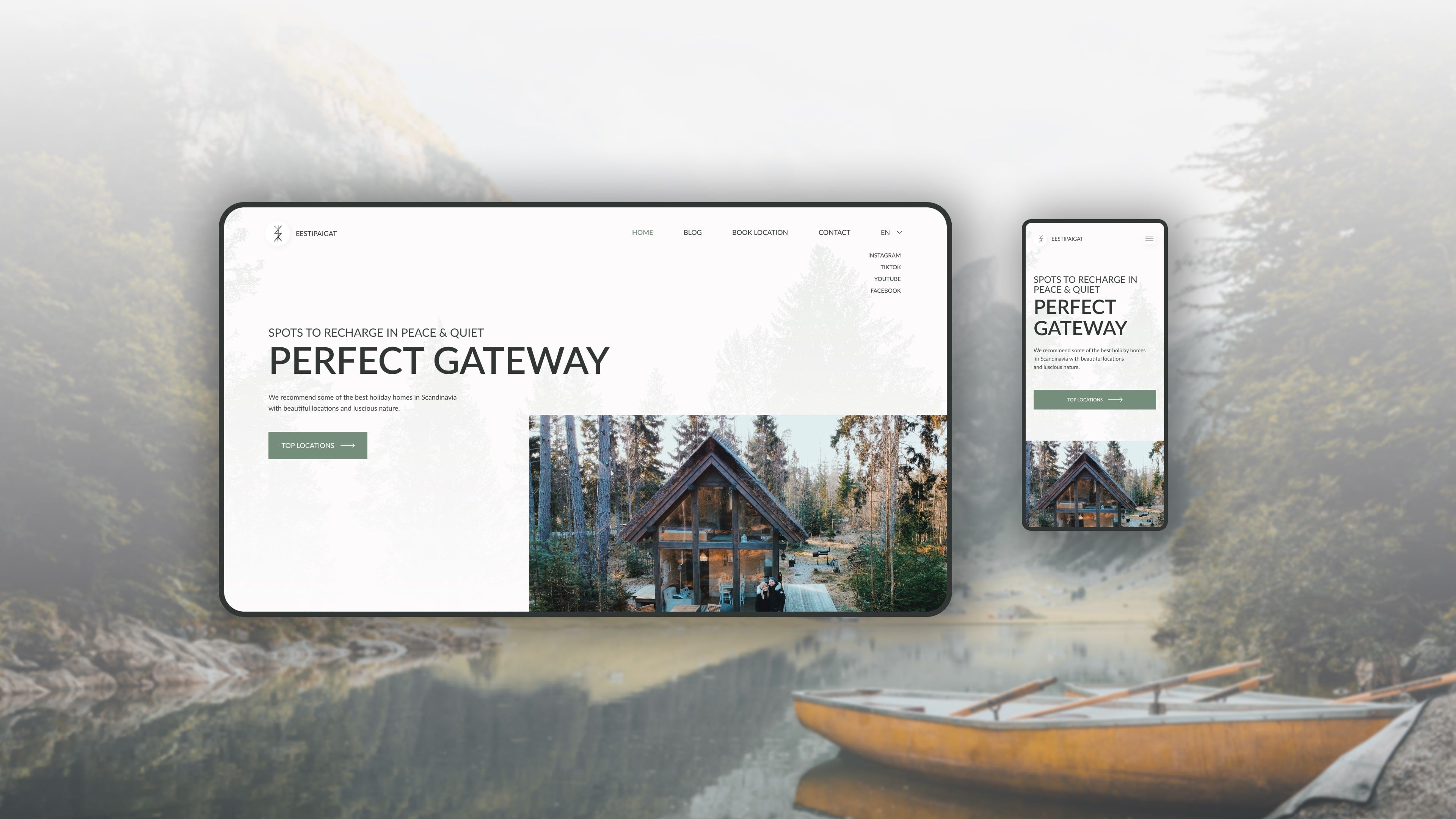Travel page banner view mockup showing perfect gateway location