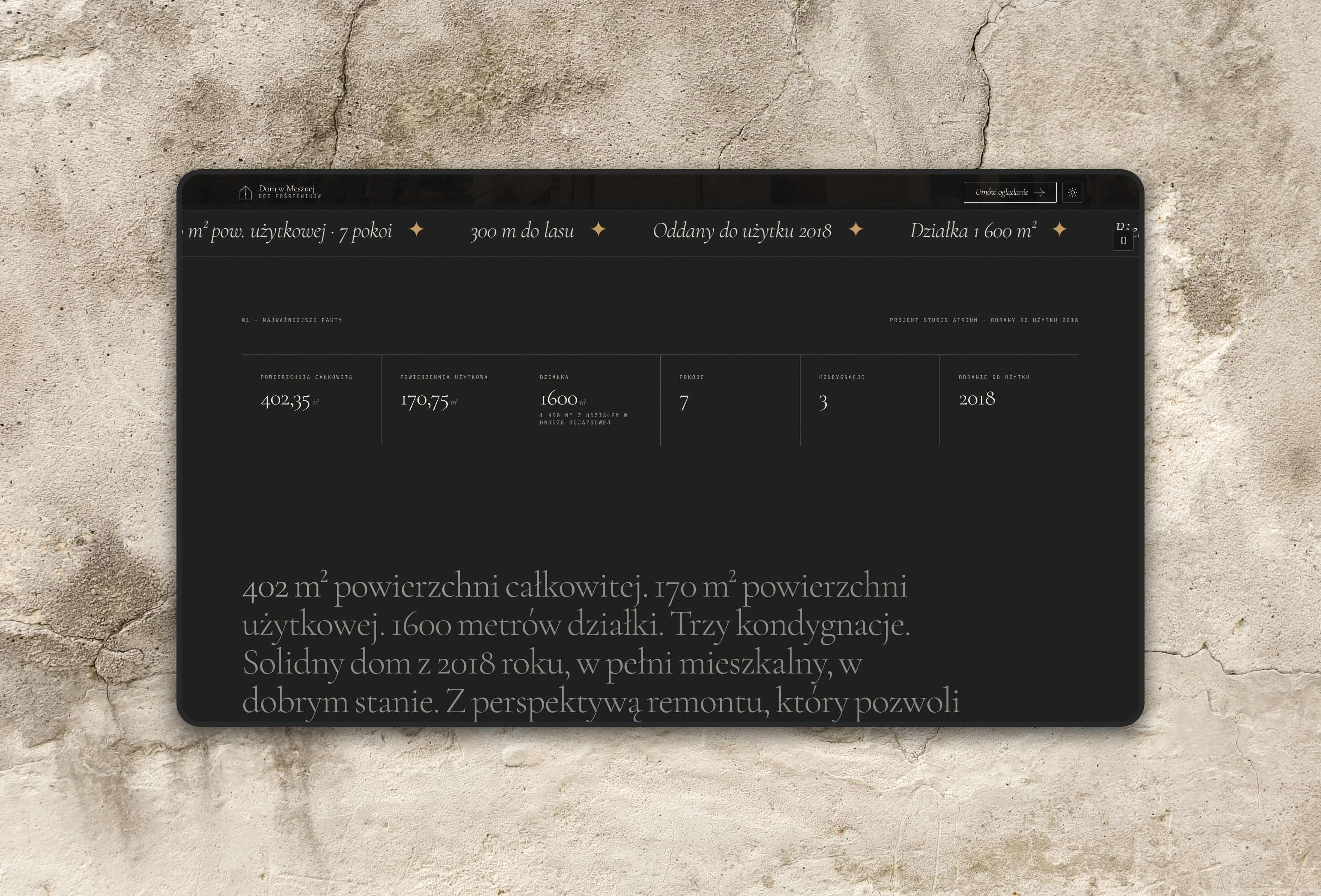 The same key facts in dark mode