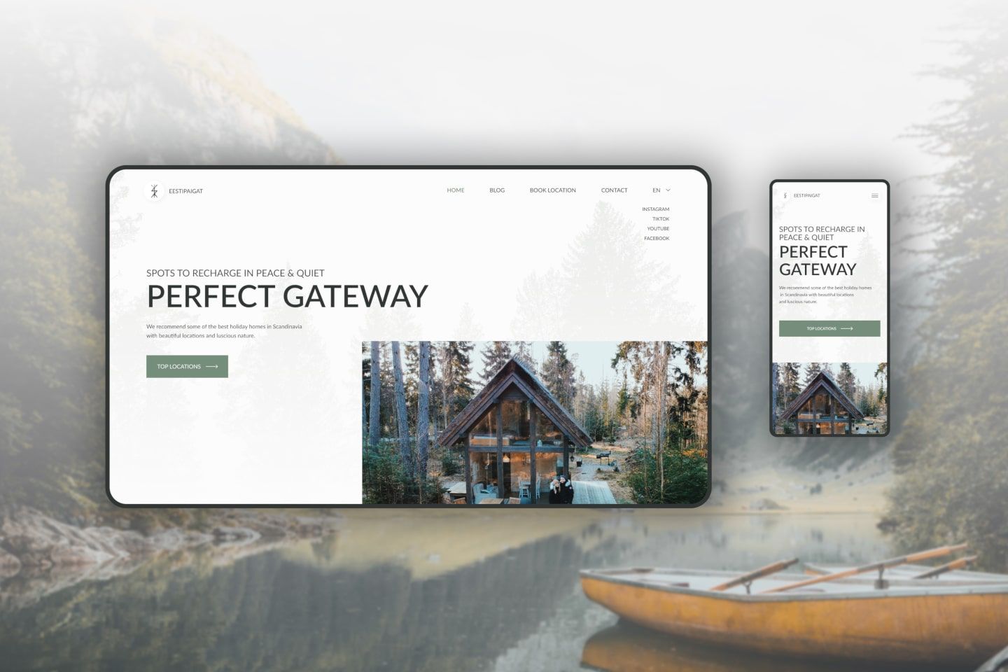 Travel page banner view mockup showing perfect gateway location