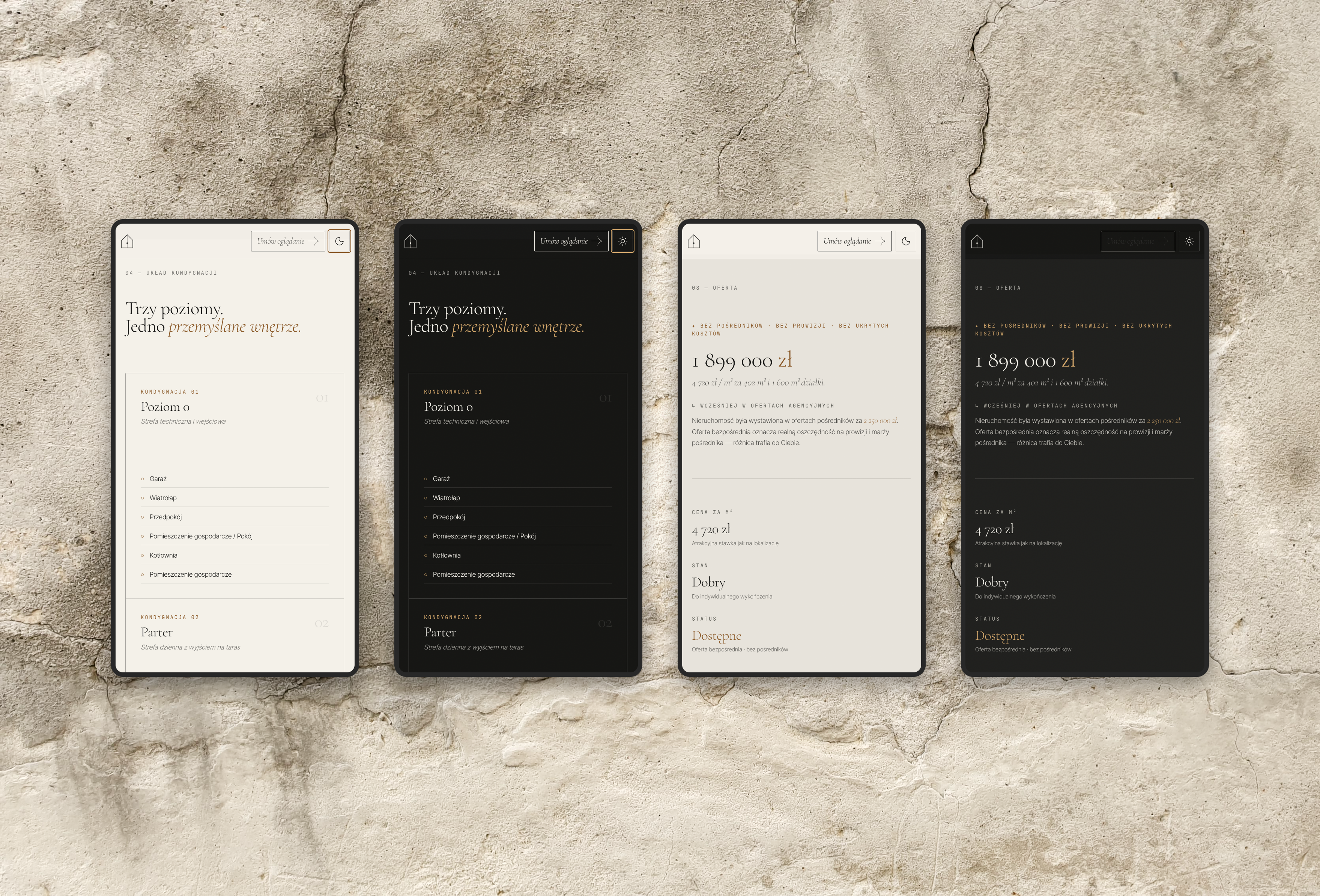 Floor layout and offer on portrait tablets, in both themes