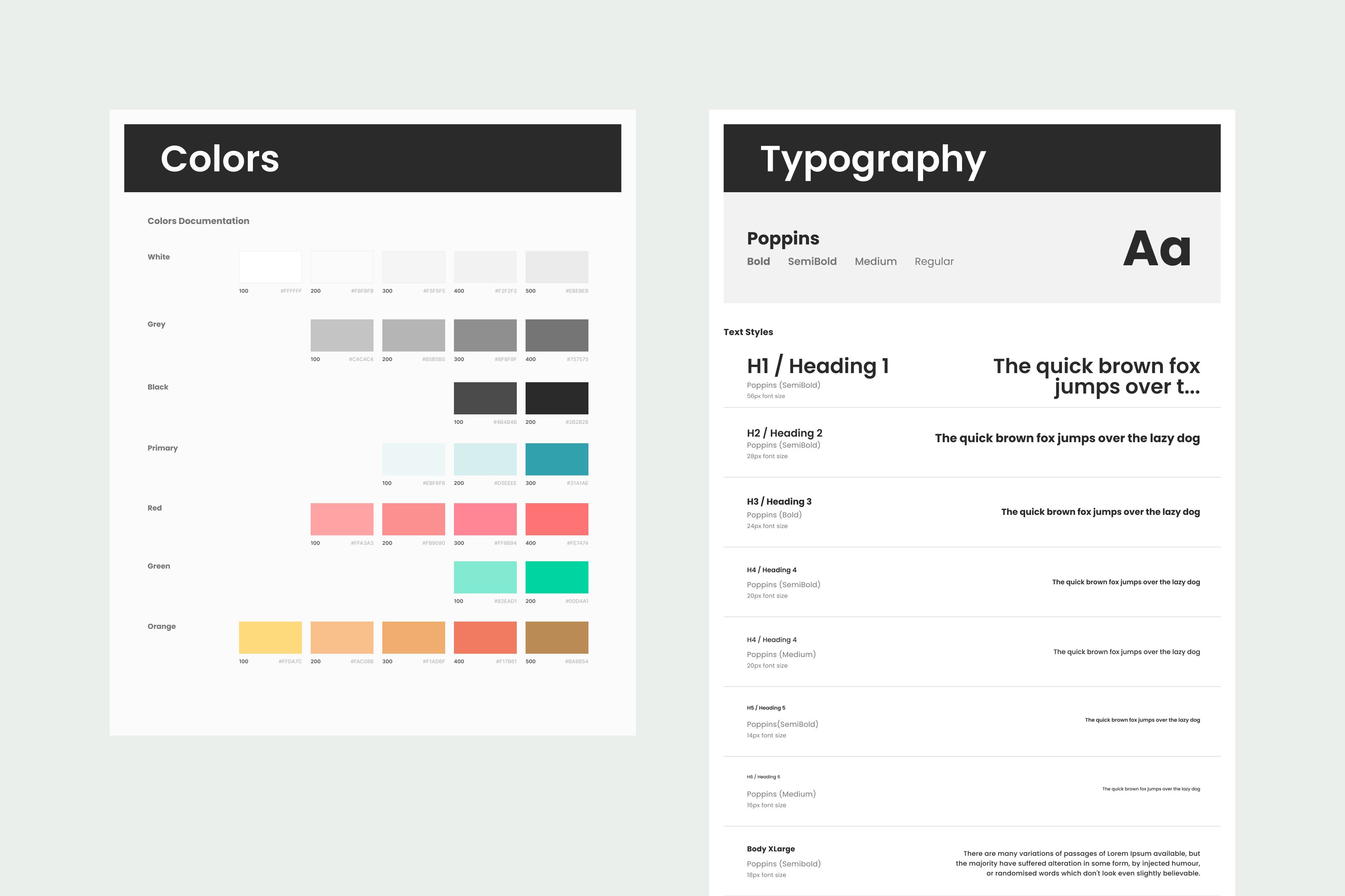 Design style: colors and typography