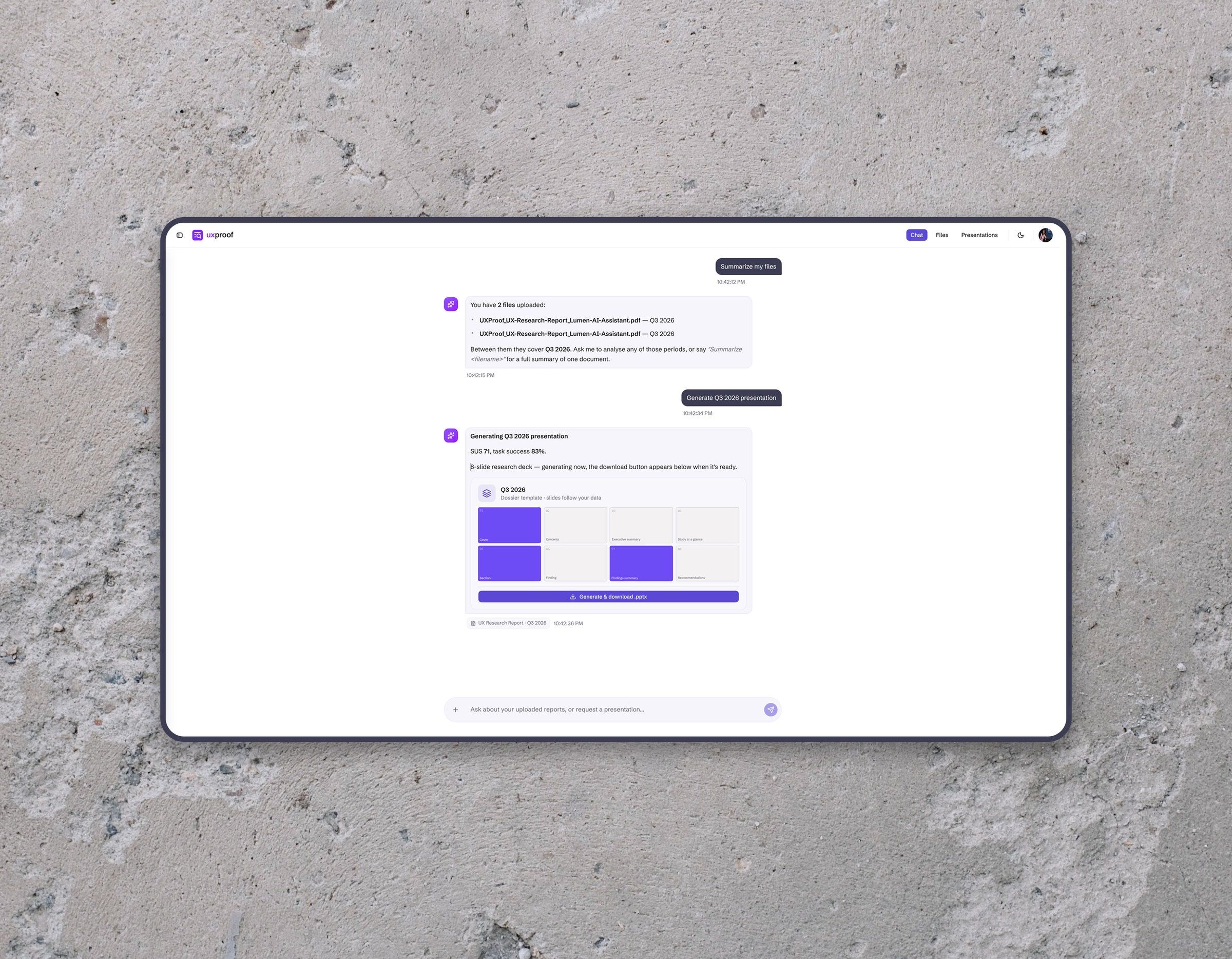 File becomes evidence, evidence becomes a filed period — and every figure keeps the page it came from