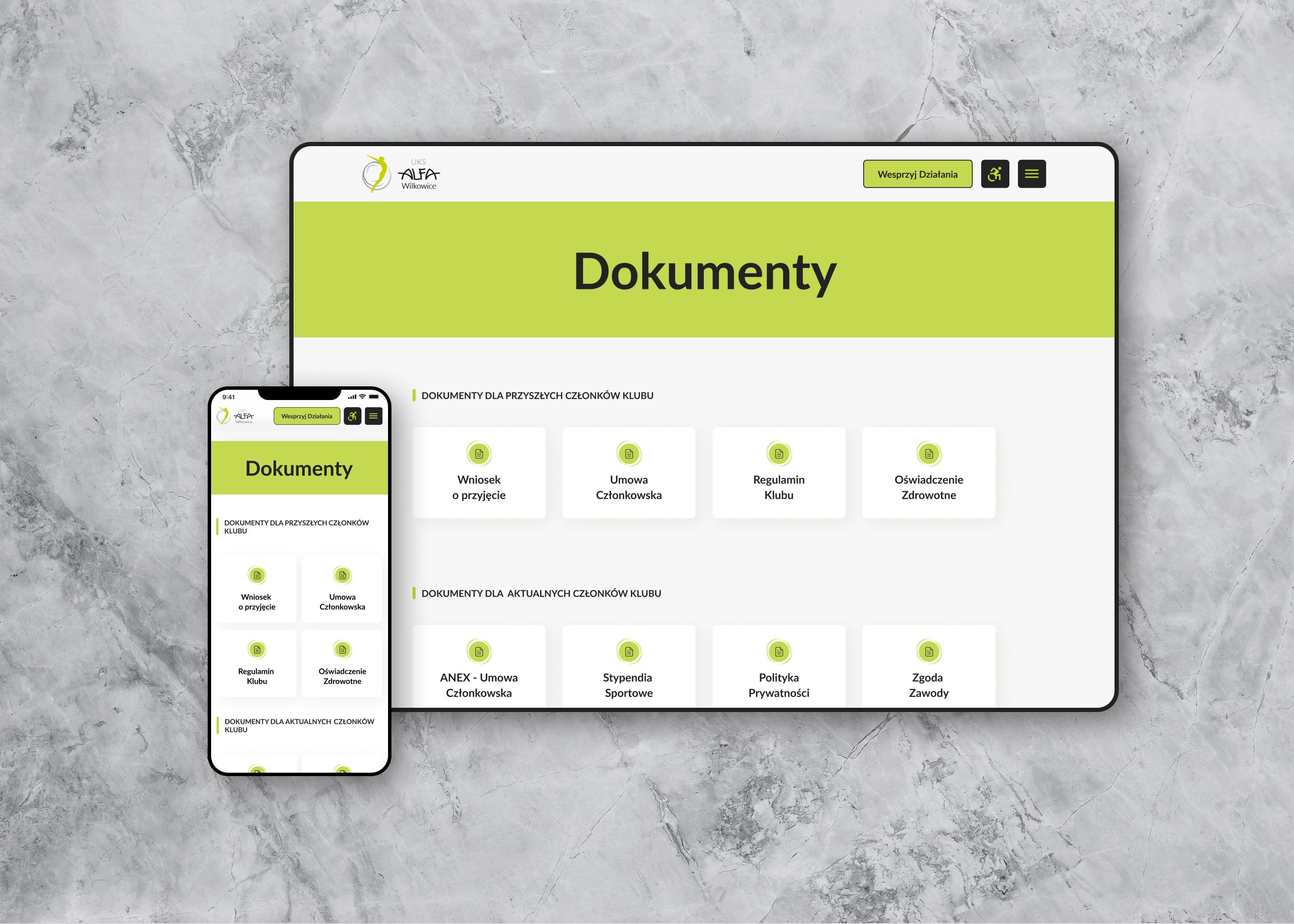 Documents single page responsive design