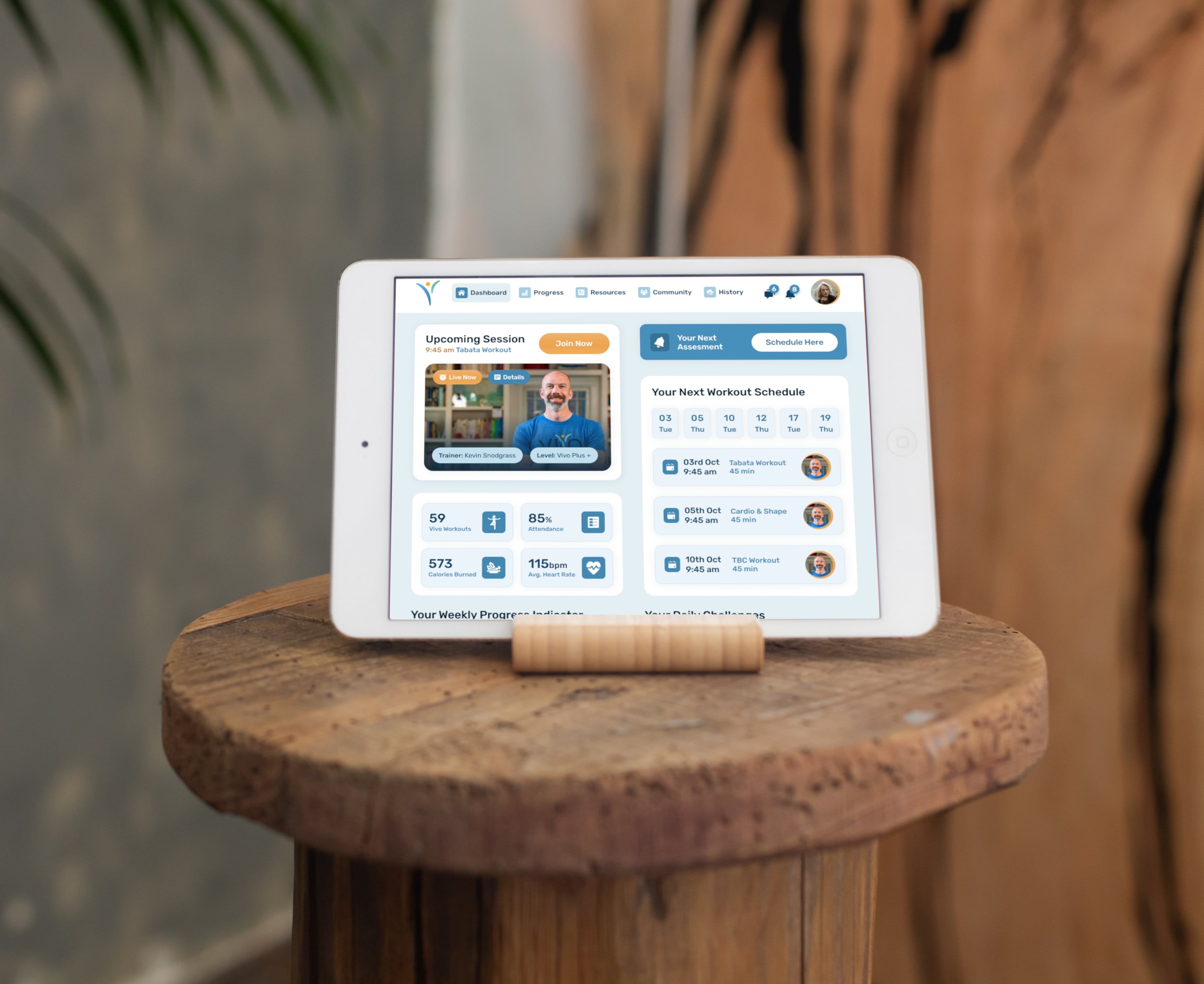 Design a Fitness iPad App Dashboard