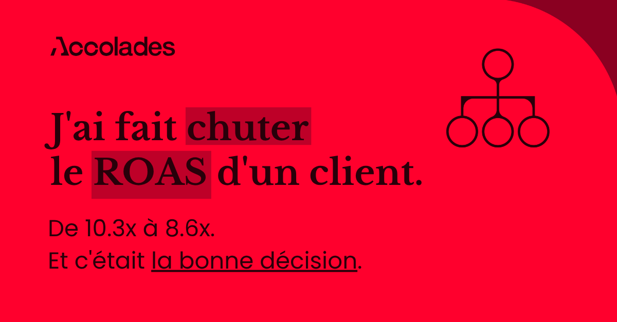 J'ai fait chuter le ROAS d'un client de 10.3x à 8.6x