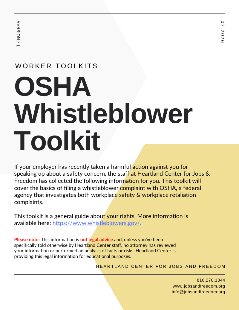 OSHA Whistleblower Protections cover