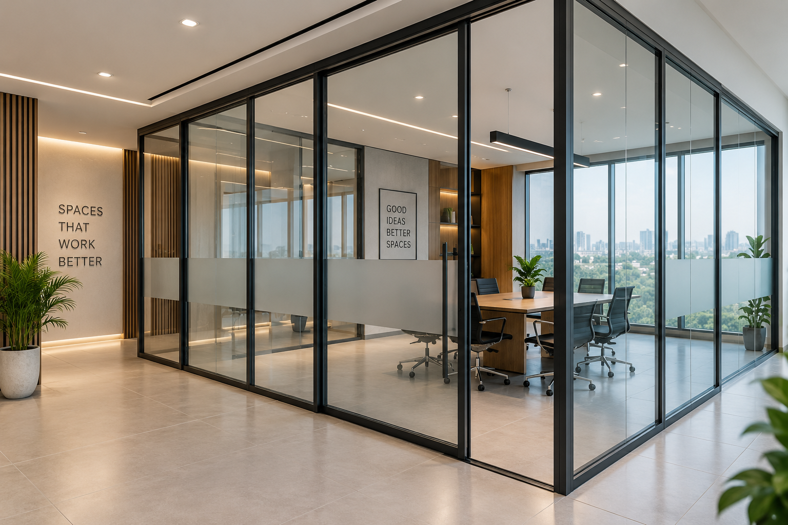 Office aluminium partition