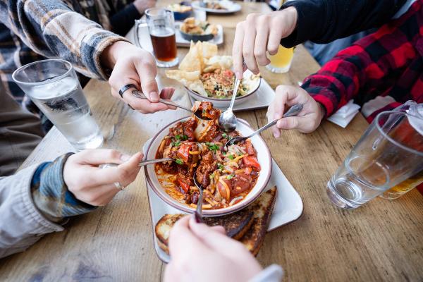 Assistant manager greeting guests at Bier Garden Encinitas