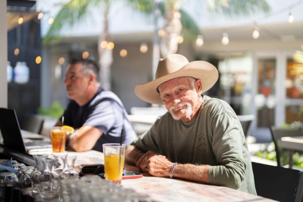 Local enjoying a craft beer at the Encinitas bar