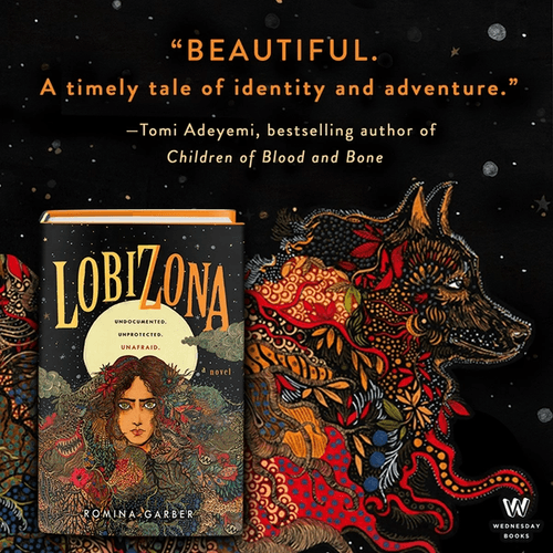 A hand holding the 4/1/2020 edition of Booklist, which features Lobizona as the cover image.