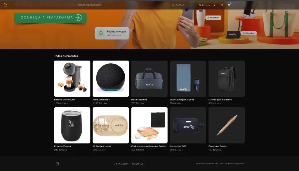 Member rewards store screenshot — 4Unik platform