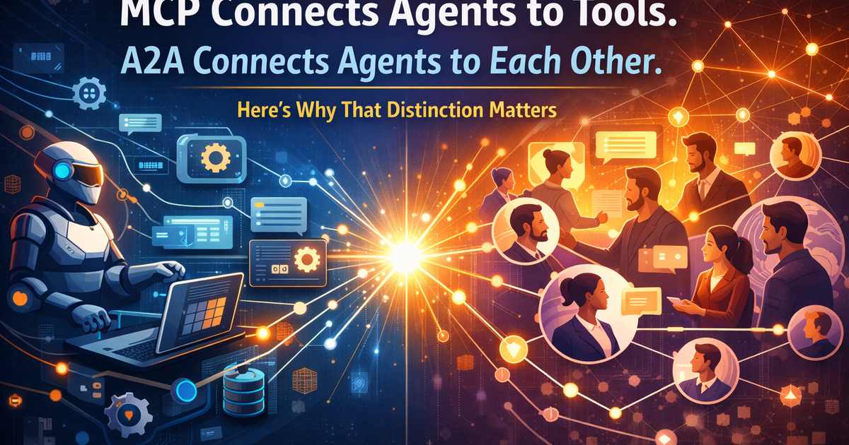 MCP Connects Agents to Tools. A2A Connects Agents to Each Other. Here's Why That Distinction Matters.