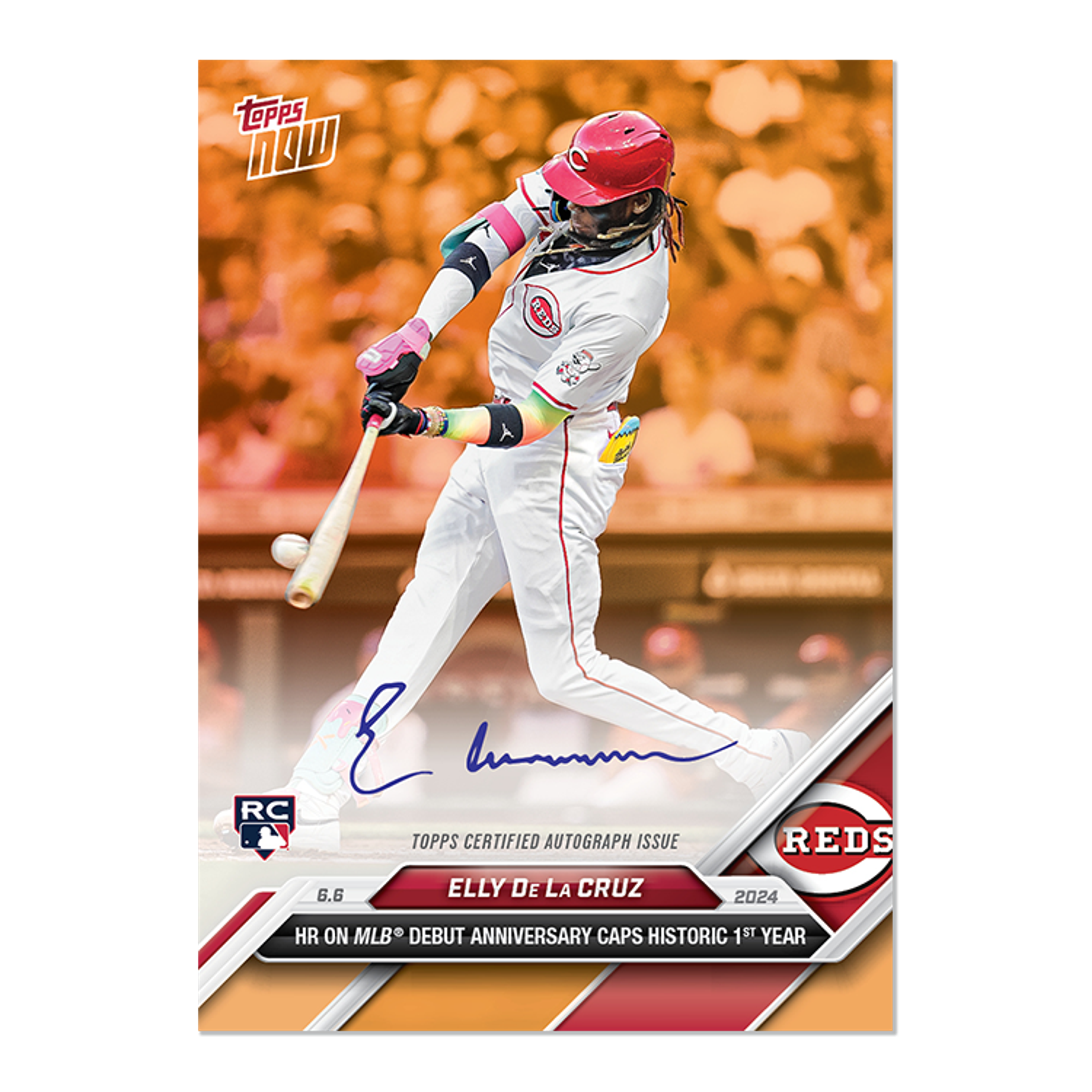 On-Card Autograph # to 49 or Lower - Elly De La Cruz - 2024 MLB