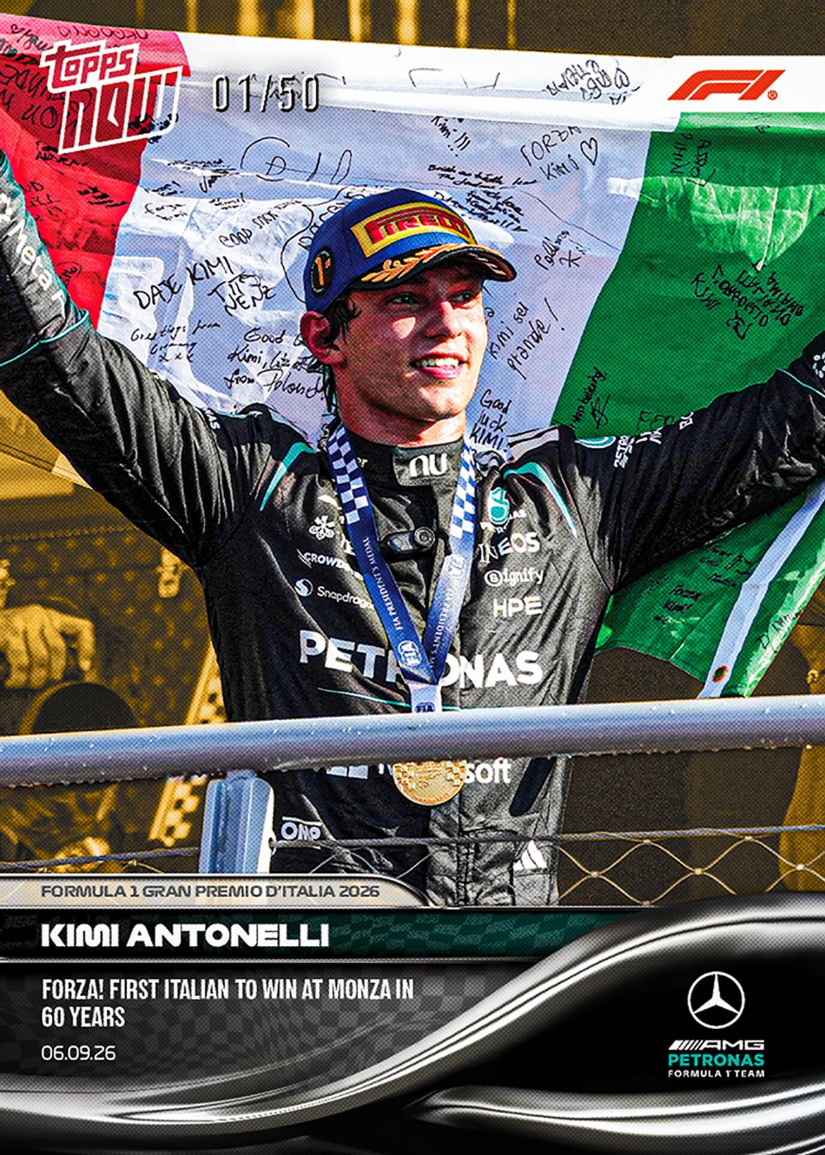 Kimi Antonelli - 2026 Formula 1® Topps NOW® - Card 57 - PR: 57329