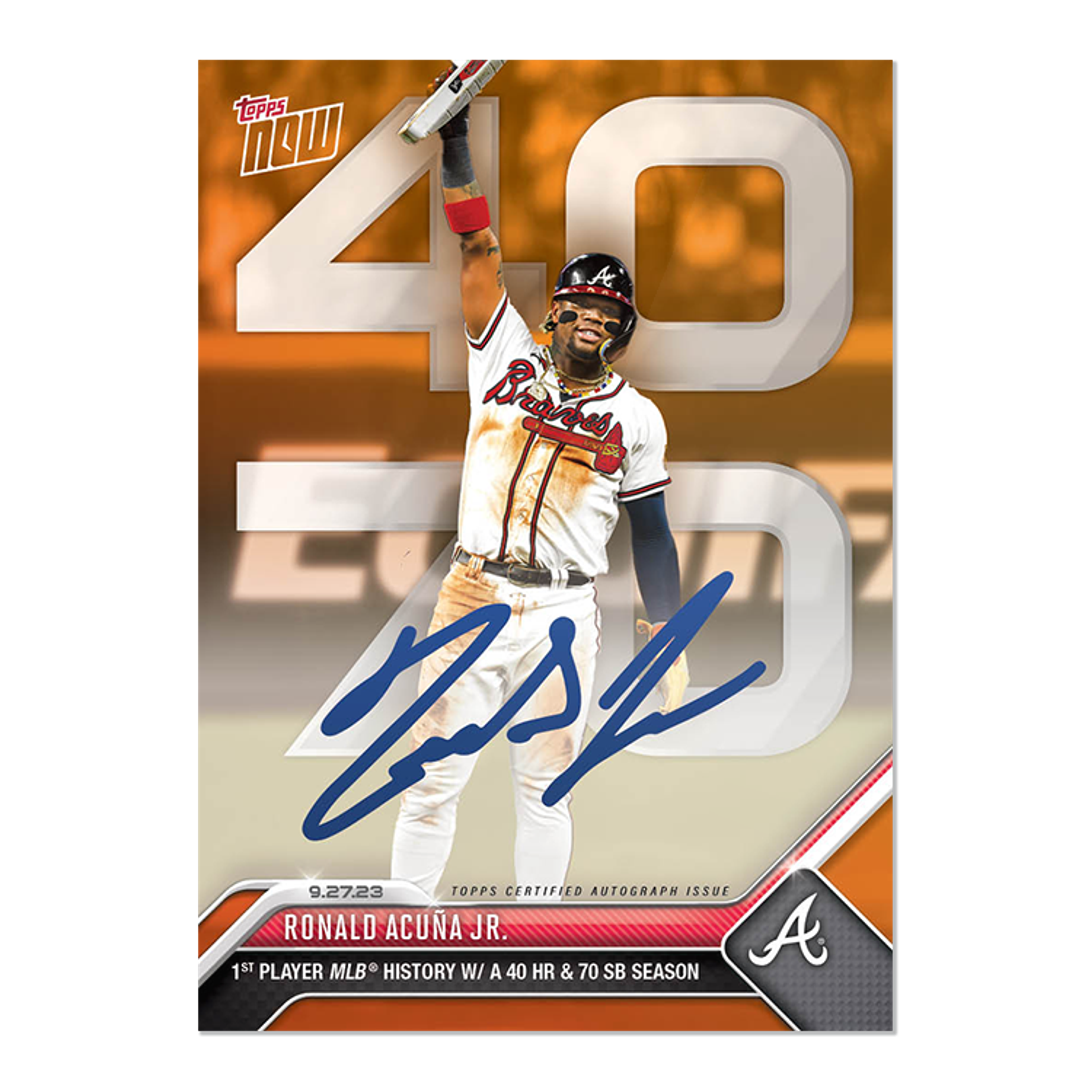 On-Card Autograph # to 99 or Lower - Ronald Acuña Jr. - 2023 MLB