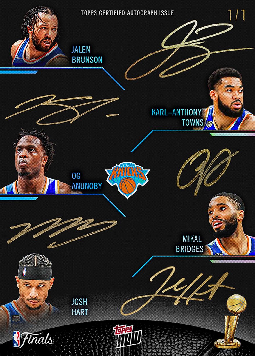 専用　ニックス　チャンピオン　ピンズ等　4点 2026 NBA Champions - New York Knicks - NBA Topps NOW® 16-Card Team Set