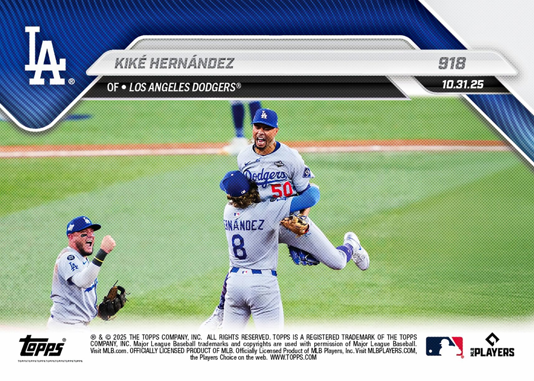 Kiké Hernández - 2025 MLB Topps NOW® - Card 918