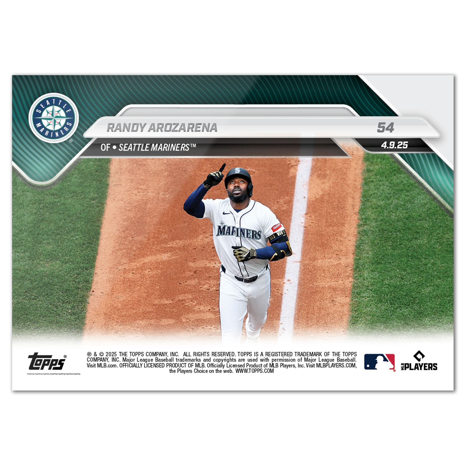 Randy Arozarena - 2025 MLB Topps NOW® - Card 54 - PR: 502