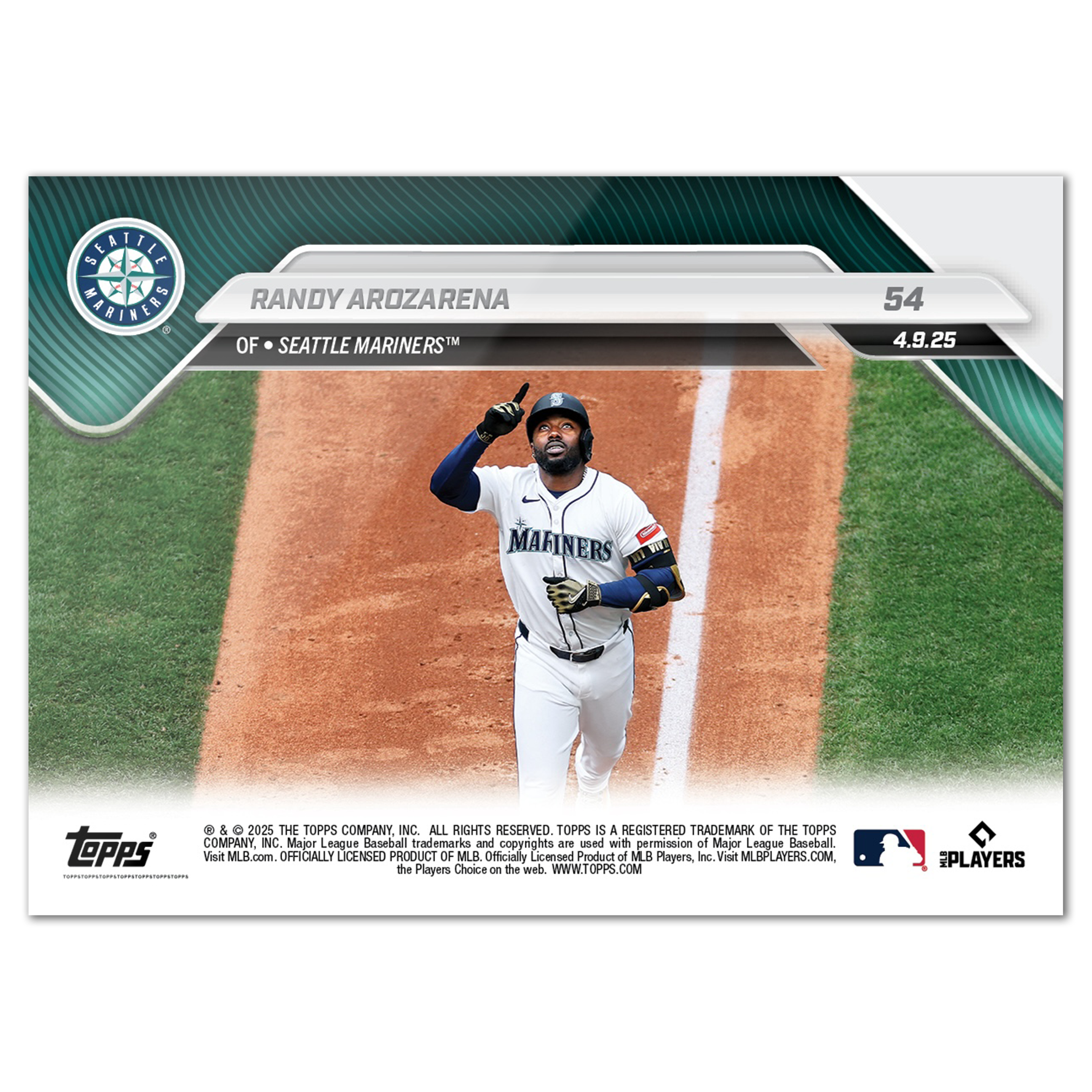 topps now アロサレーナ Randy Arozarena #549 Randy Arozarena - 2025 MLB Topps NOW® - Card 54 - PR: 502