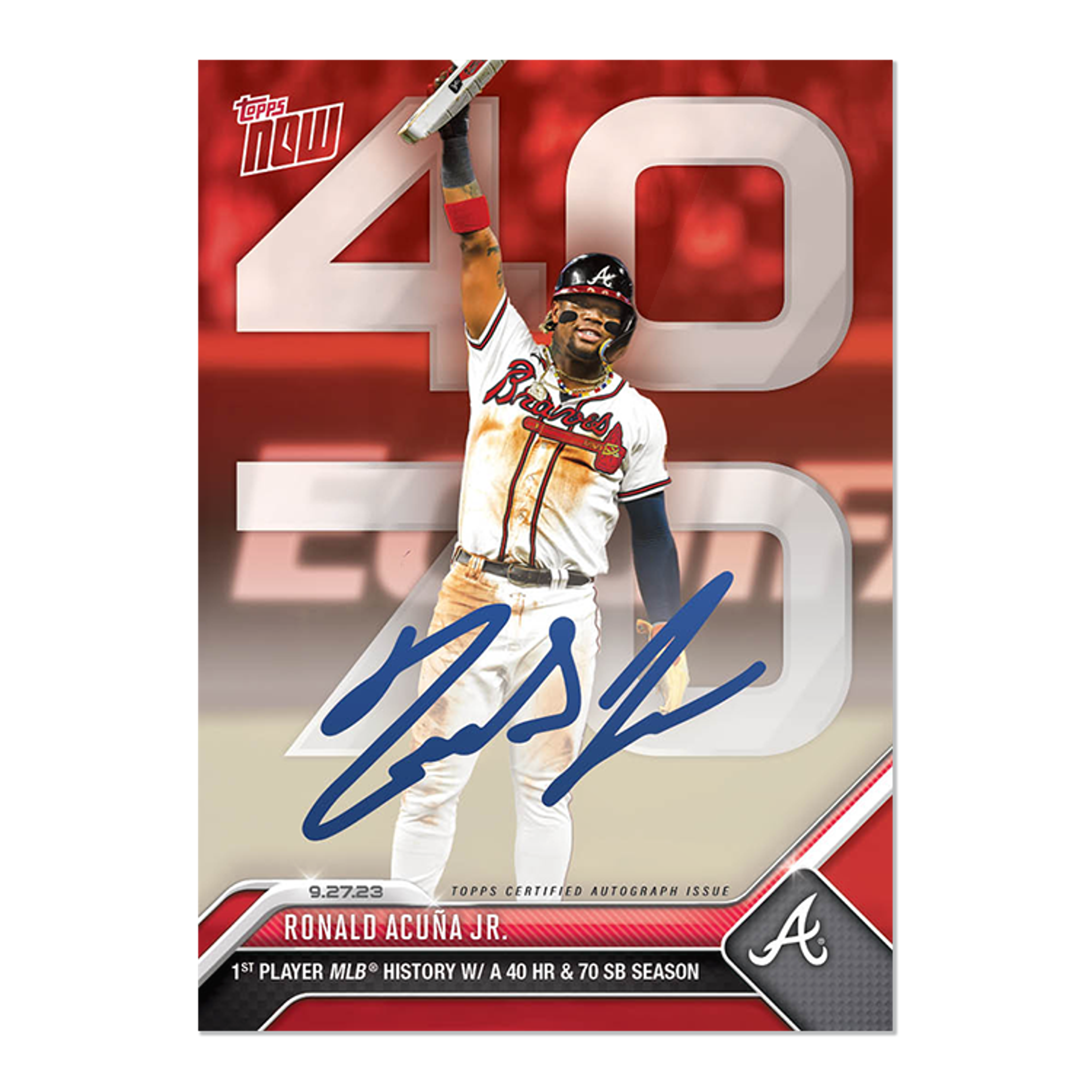 On-Card Autograph # to 99 or Lower - Ronald Acuña Jr. - 2023 MLB