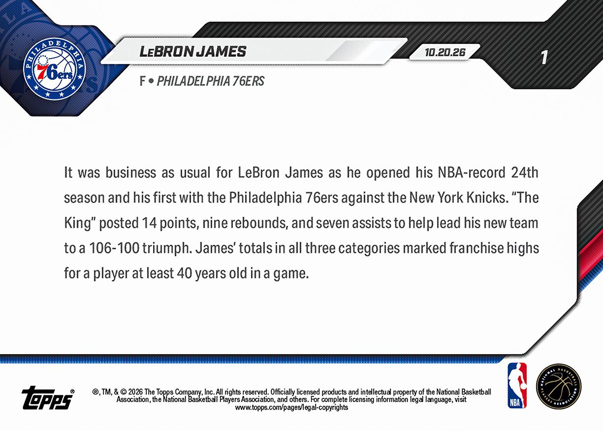 Labron Card LeBron James - 2026-27 NBA Topps NOW® - Card 1
