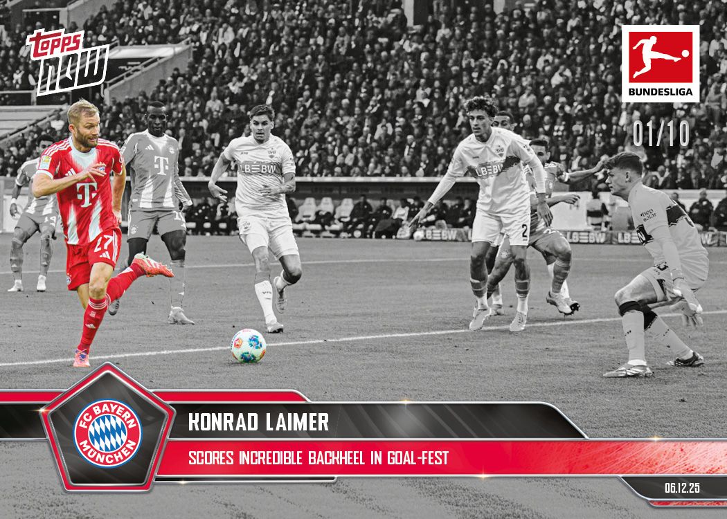 Konrad Laimer - 2025-26 Bundesliga Topps NOW® - Card 74 - PR: 299