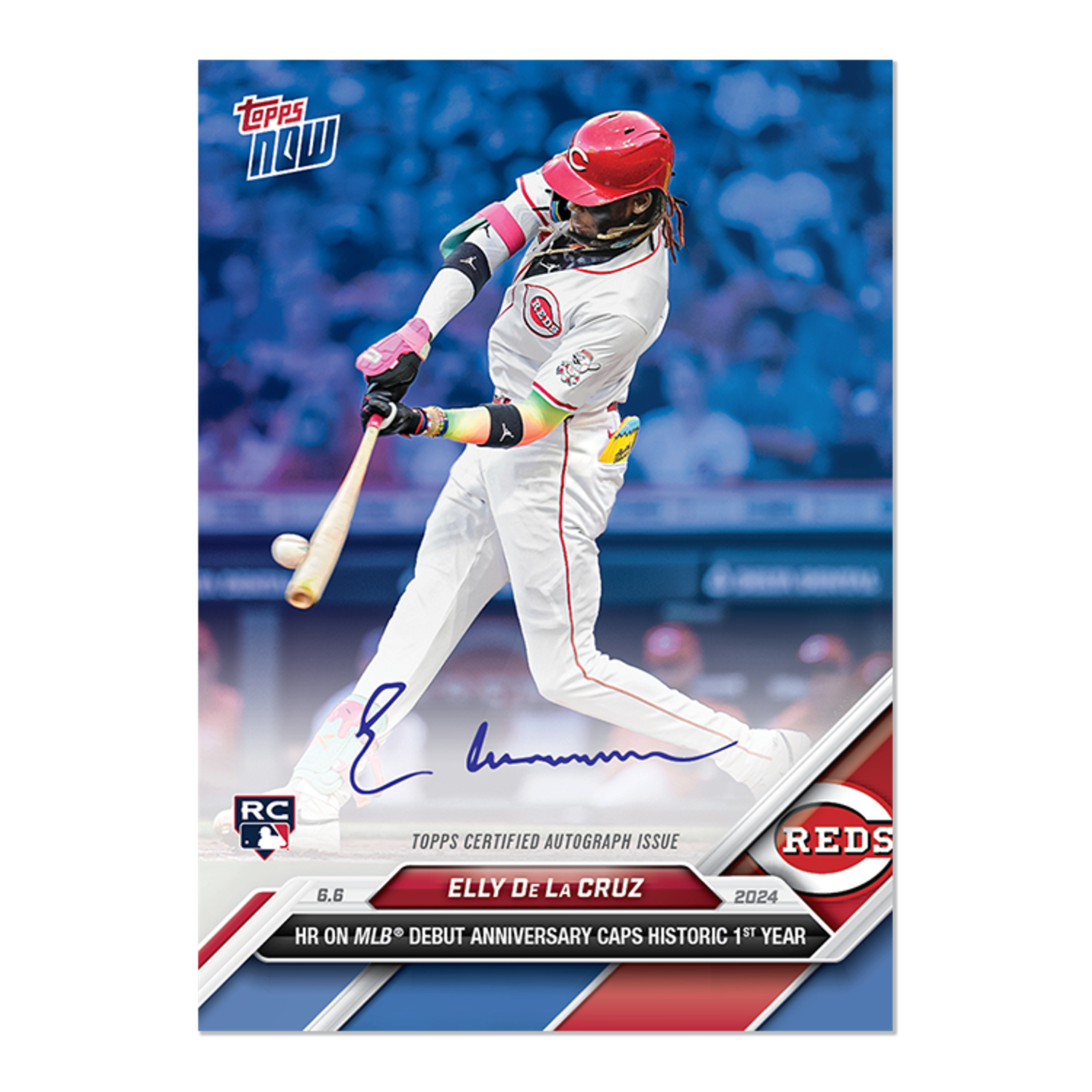 On-Card Autograph # to 49 or Lower - Elly De La Cruz - 2024 MLB