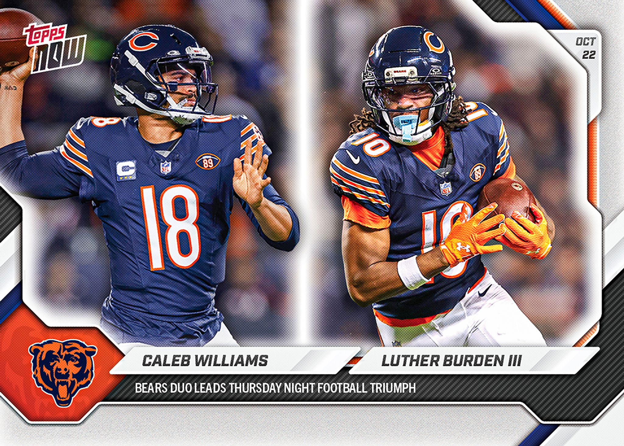 Caleb Williams / Luther Burden III - 2026-27 NFL Topps NOW® - Card 76
