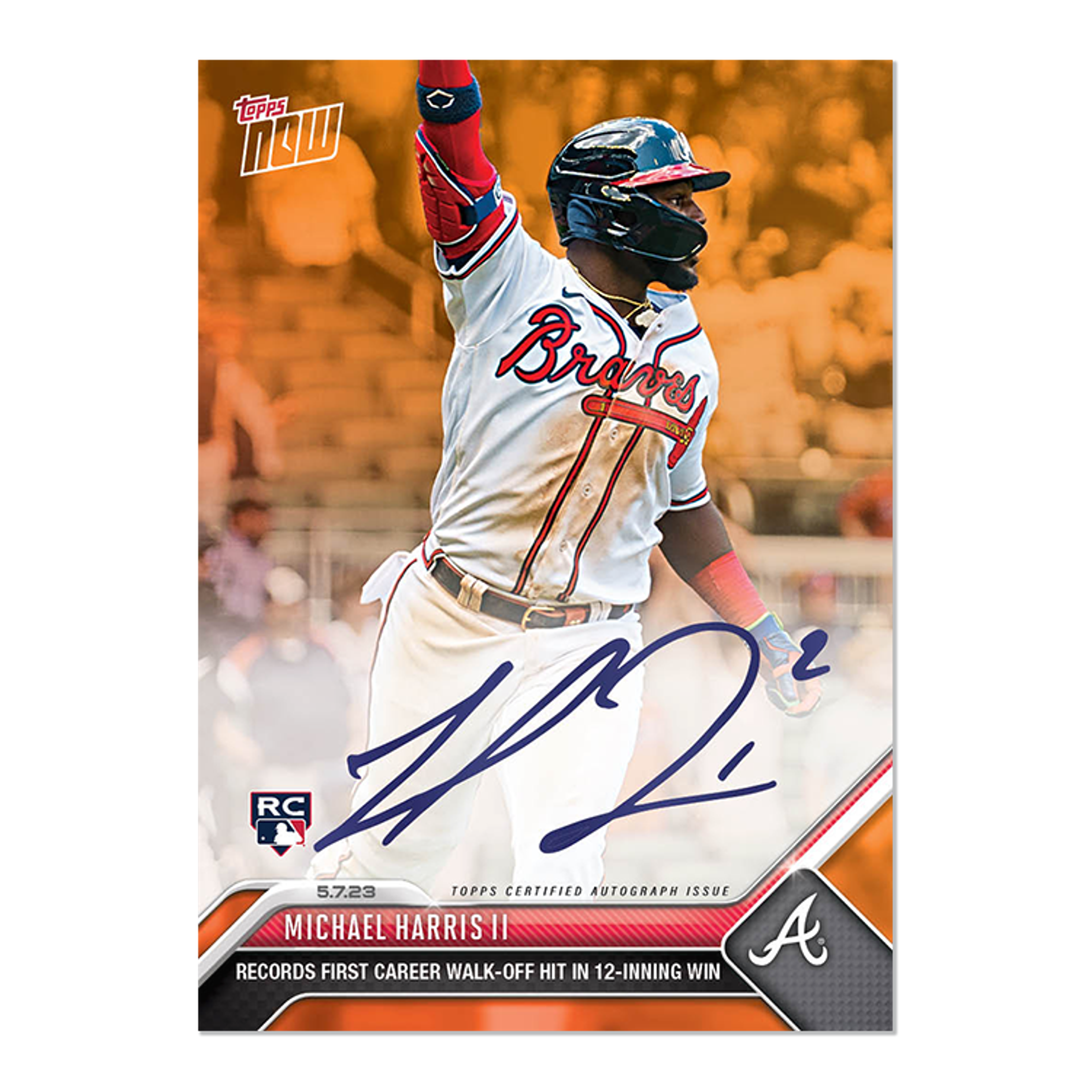 【2022ナ・リーグ新人王】 Michael Harris Ⅱ_オンカードサイン On-Card Autograph # to 99 or Lower - Michael Harris II - 2023 MLB
