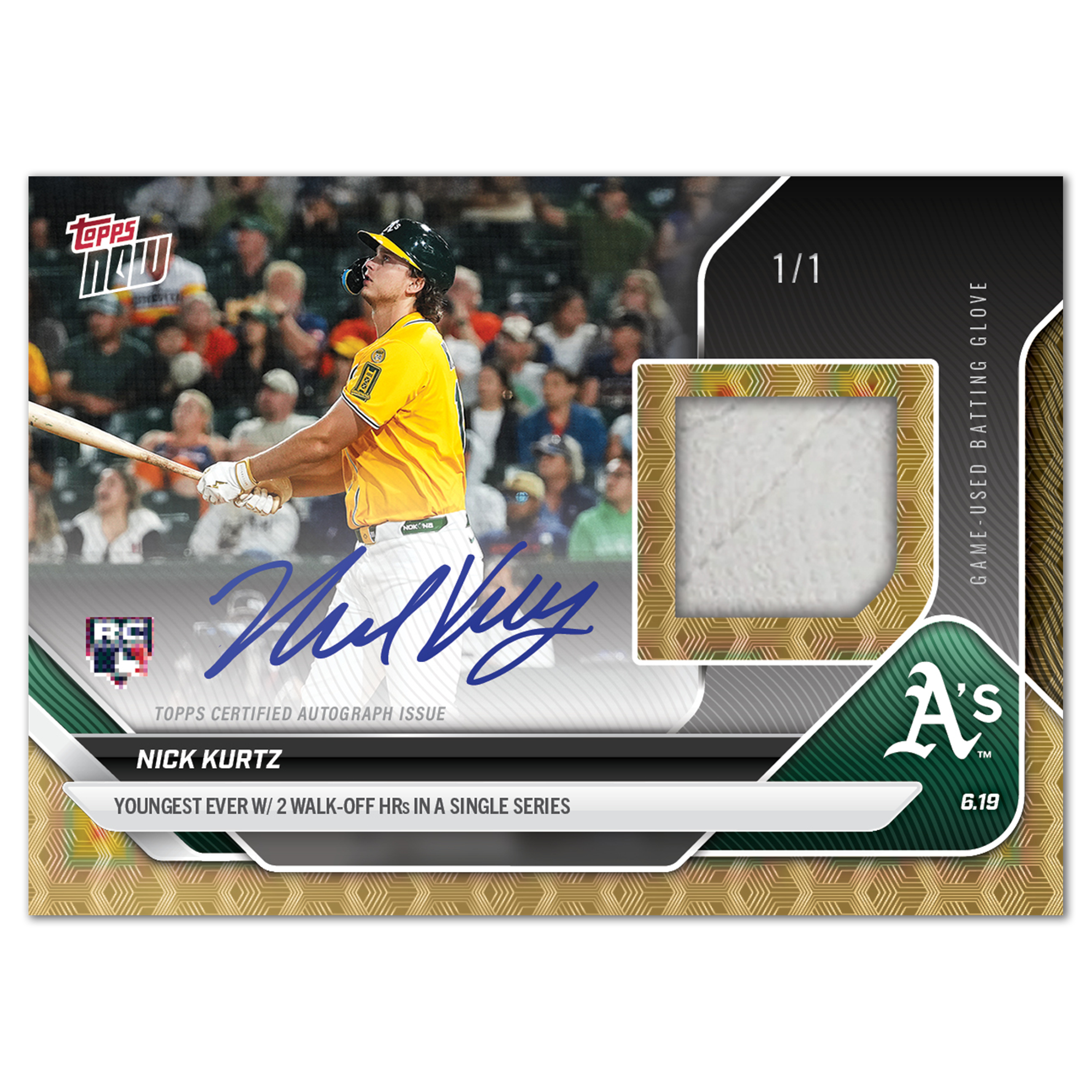 Nick Kurtz - 2025 MLB Topps NOW® - Card 322 - LOOK FOR AUTO-RELICS