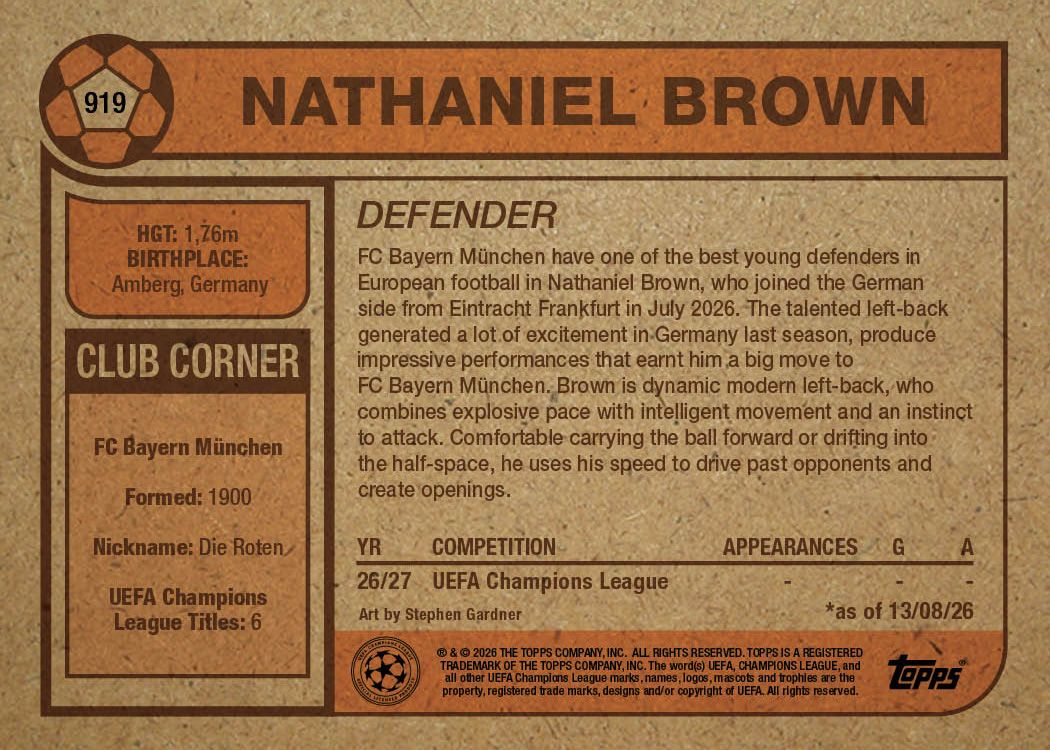 Nathaniel Brown - UCC Living Set® - Card 919