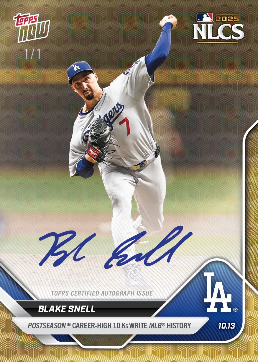 【5/9来場配布】 Blake Snell ボブルヘッド 2025 記念グッズ Blake Snell - 2025 MLB Topps NOW® - Card 867