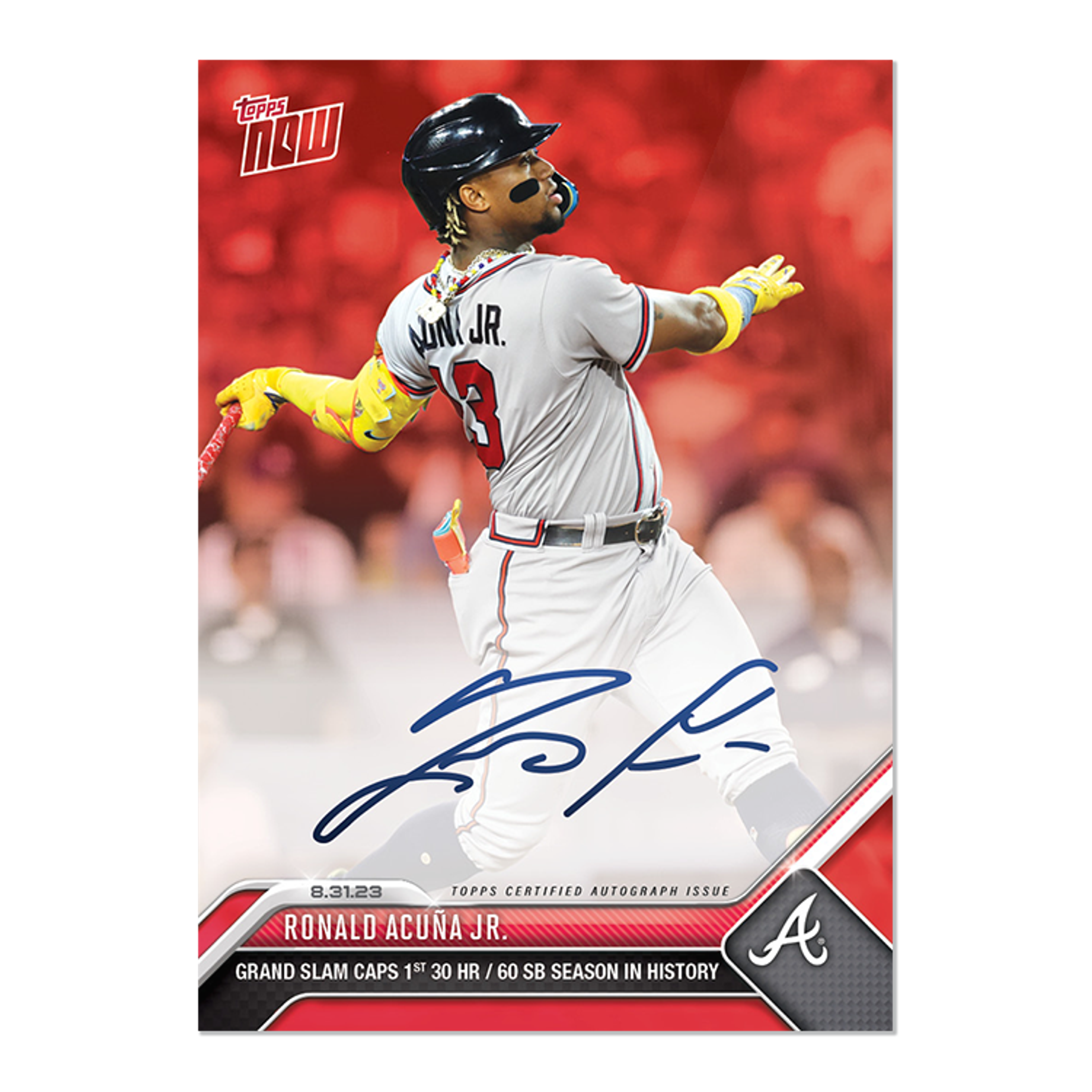On-Card Autograph # to 99 or Lower - Ronald Acuña Jr. - 2023 MLB