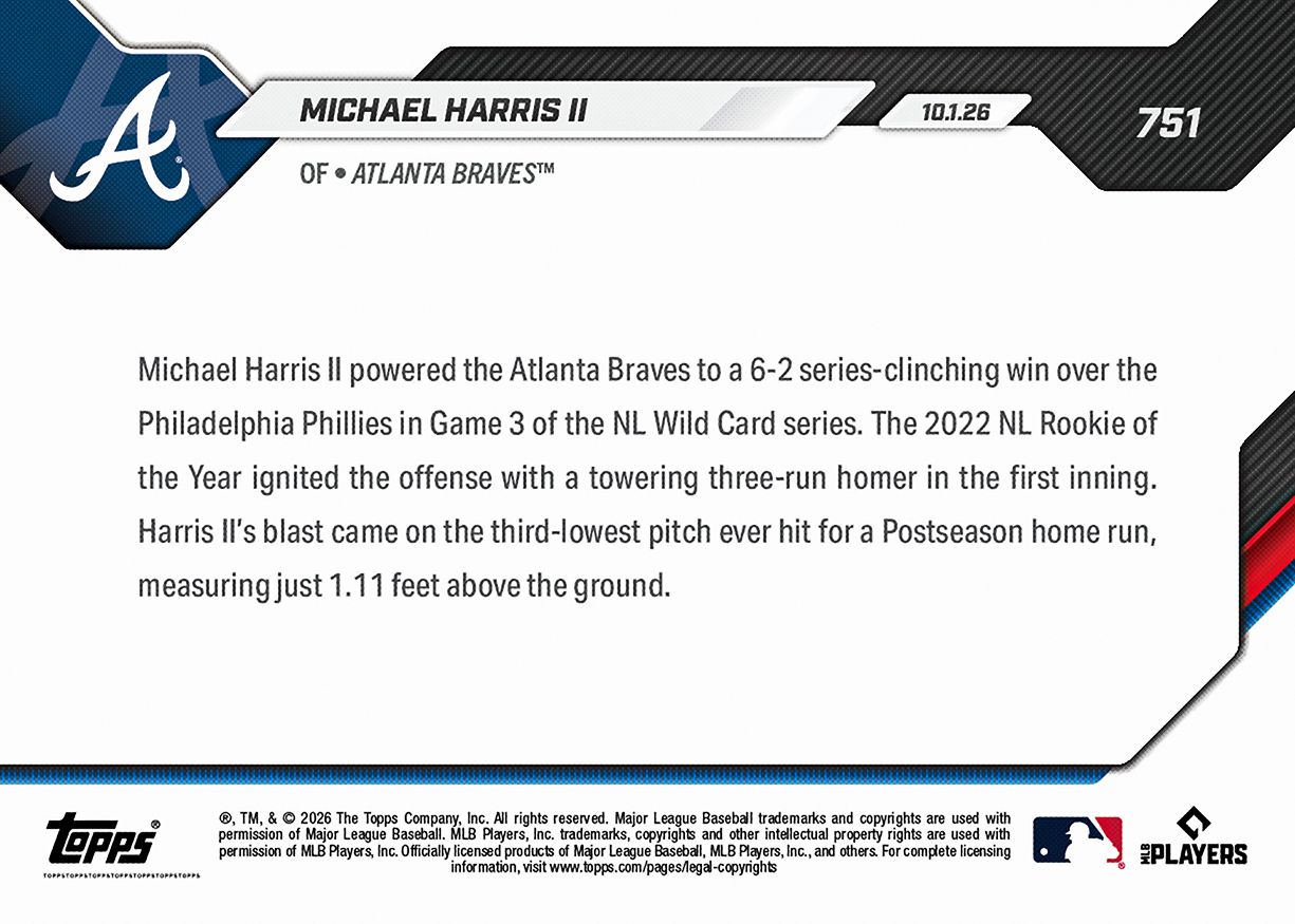 Michael Harris II - 2026 MLB Topps NOW® - Card 751
